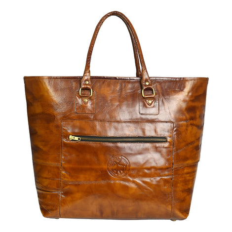 Fifth Avenue Leather Tote Bag Cognac