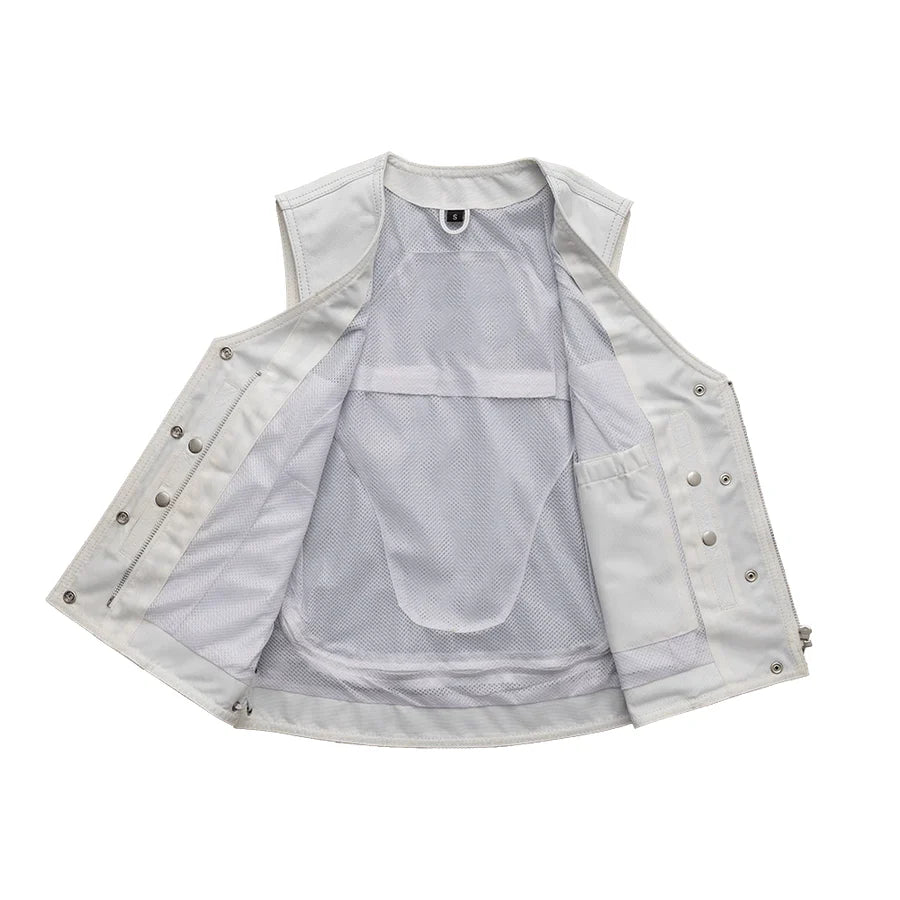 Fierce Fuel Women's Motorcycle Leather Vest - White
