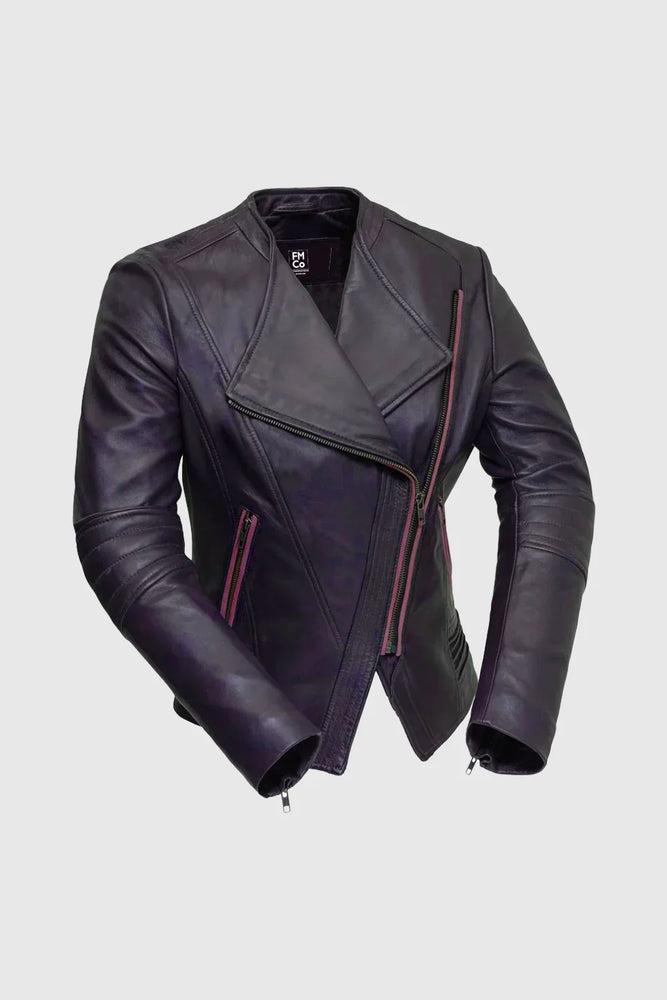 Chrome Chic Women Fashion Leather Jacket