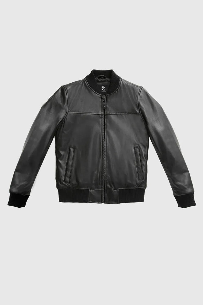 Ivory Impact Womens Fashion Leather Bomber Jacket