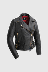 EchoEdge Womens Moto Style Leather Jacket