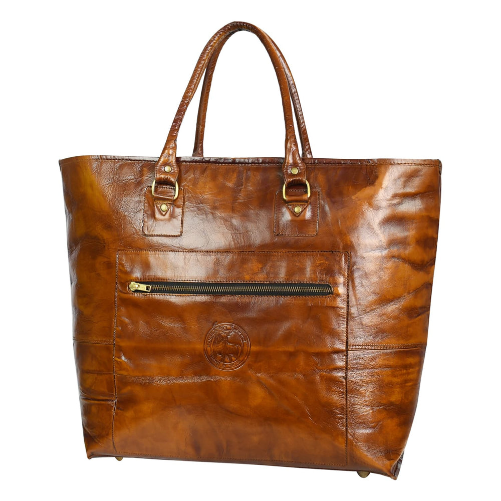 Fifth Avenue Leather Tote Bag Cognac