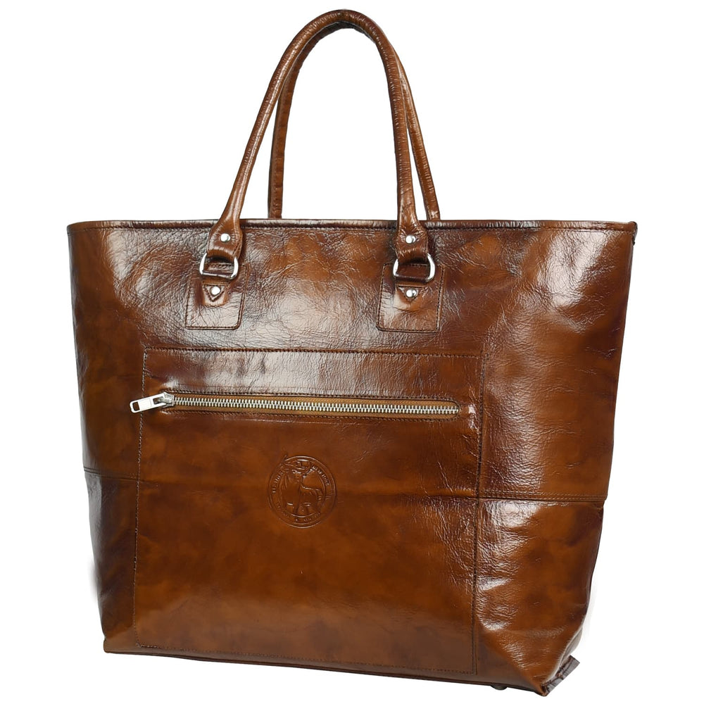 Fifth Avenue Leather Tote Bag Cognac