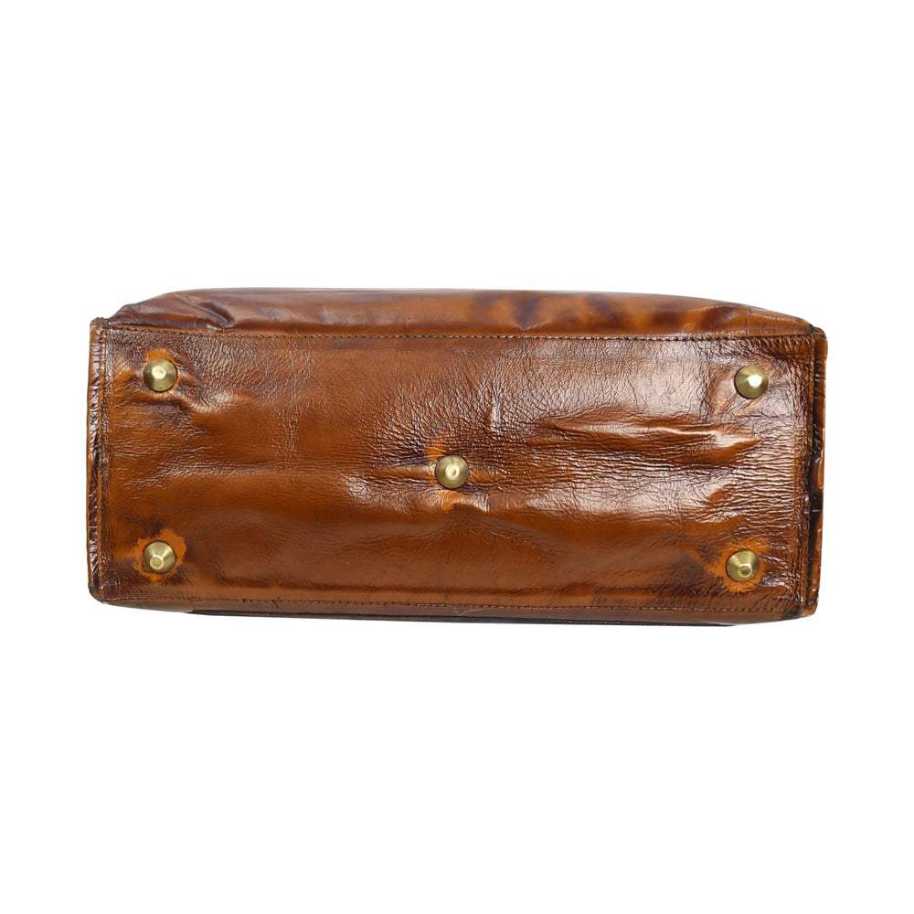 Fifth Avenue Leather Tote Bag Cognac
