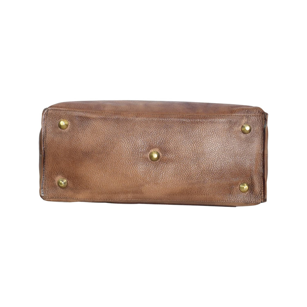 Fifth Avenue Leather Tote Bag Camel