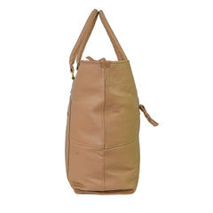 Fifth Avenue Leather Tote Bag Light Beige