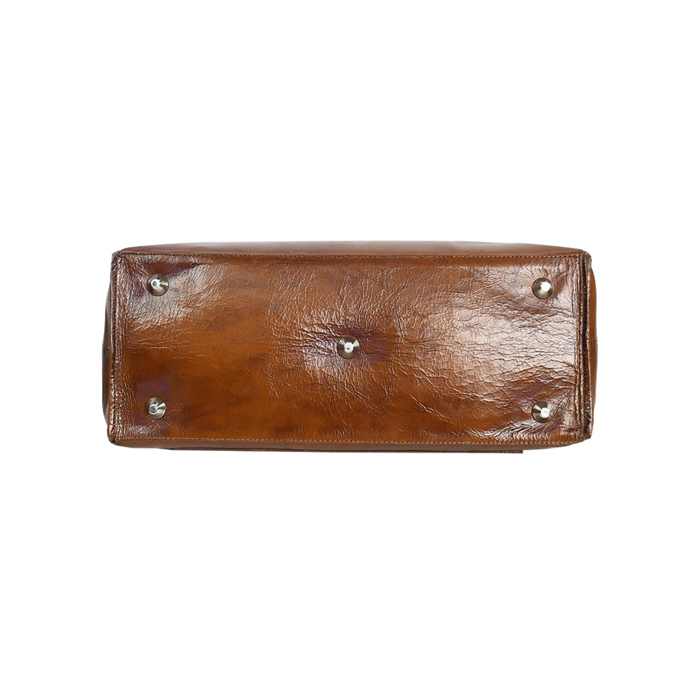 Fifth Avenue Leather Tote Bag Cognac