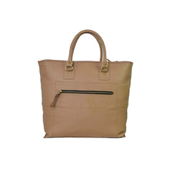 Fifth Avenue Leather Tote Bag Light Beige