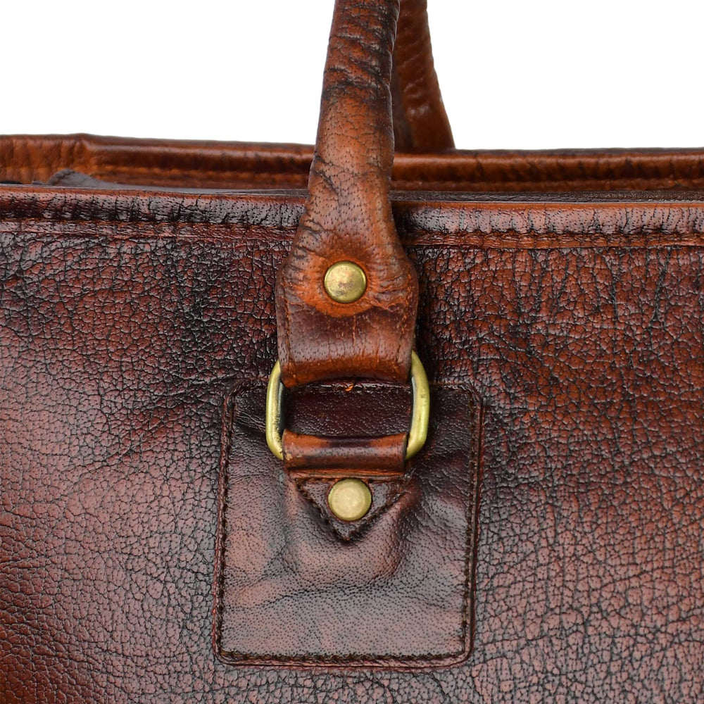Fifth Avenue Leather Tote Bag Brown