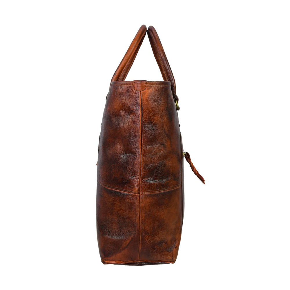 Fifth Avenue Leather Tote Bag Brown