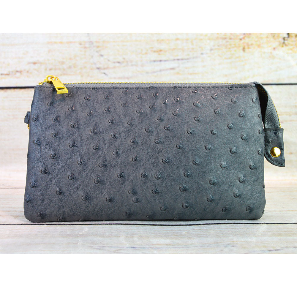 Ostrich Luxe Wristlet