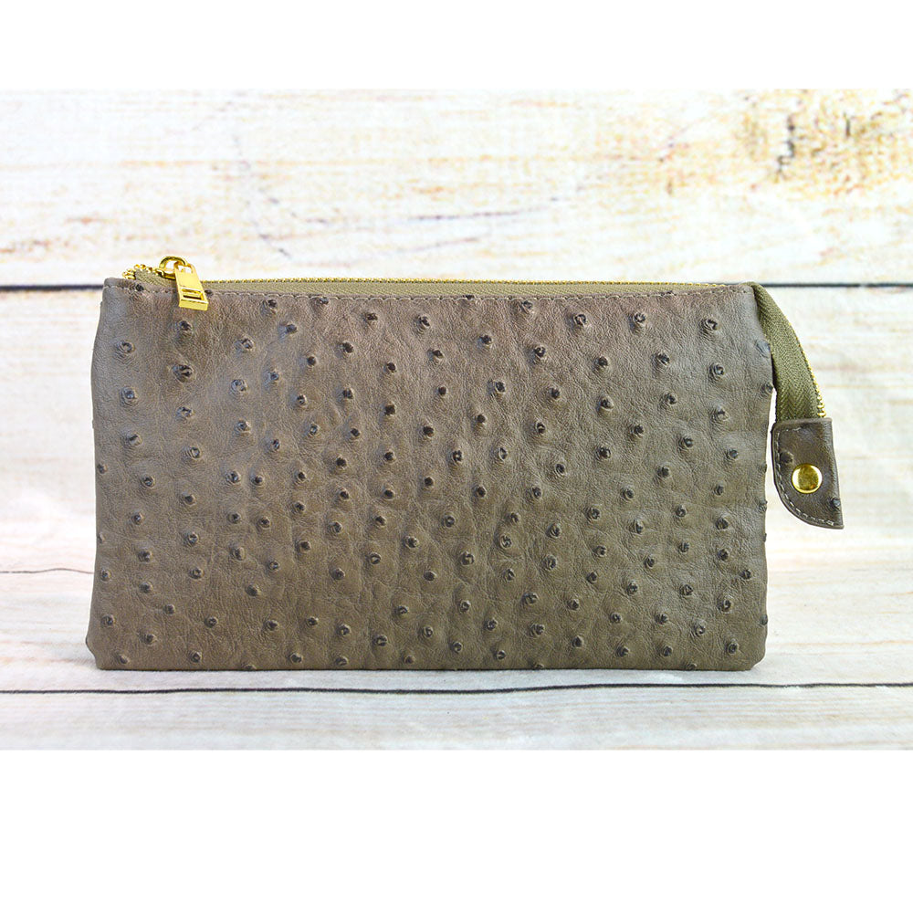 Ostrich Luxe Wristlet