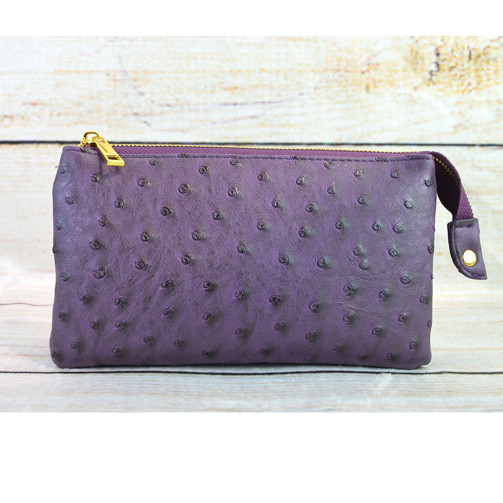 Ostrich Luxe Wristlet