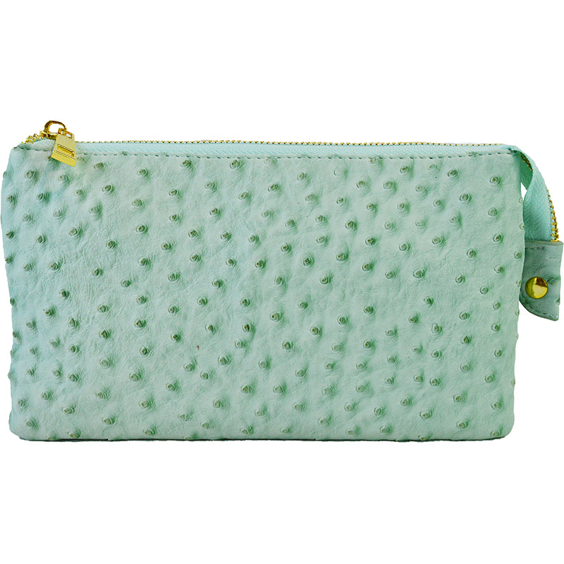 Ostrich Luxe Wristlet