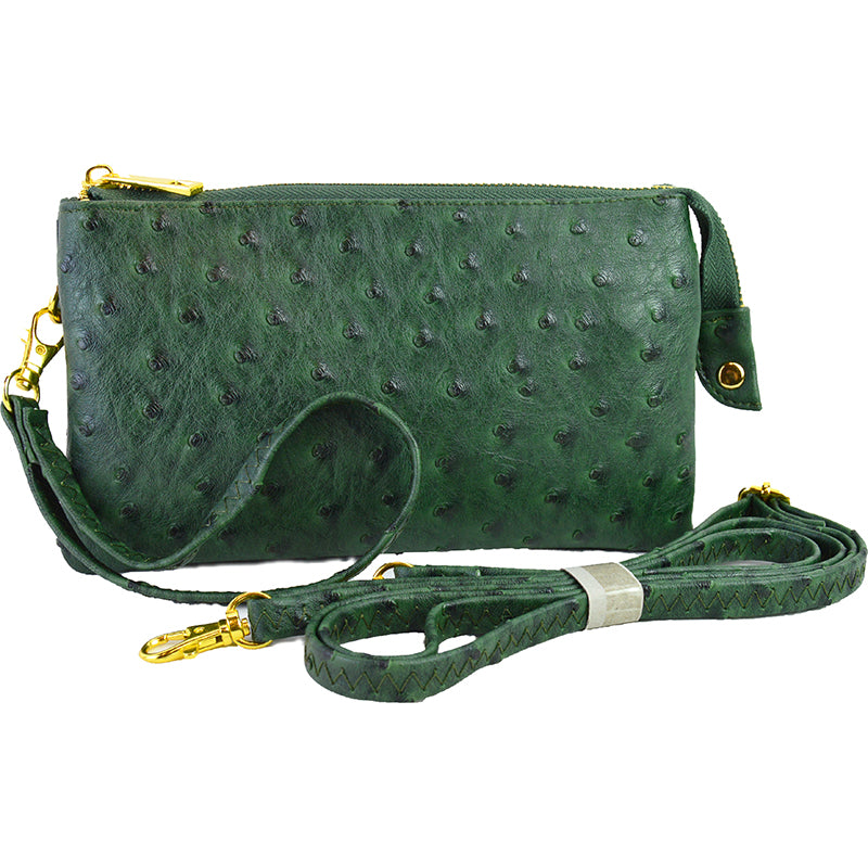 Ostrich Luxe Wristlet