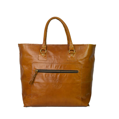 Fifth Avenue Leather Tote Bag Light Tan
