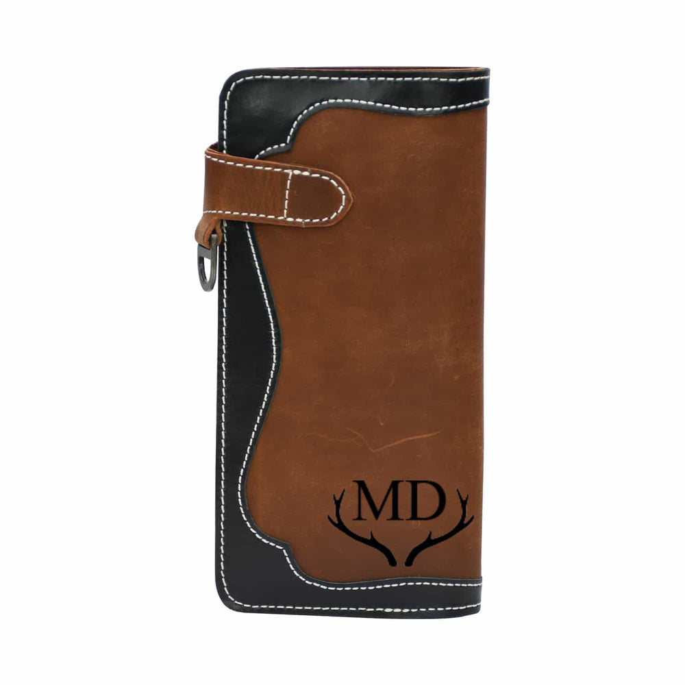 Breast Secretary Wallet Cognac Black