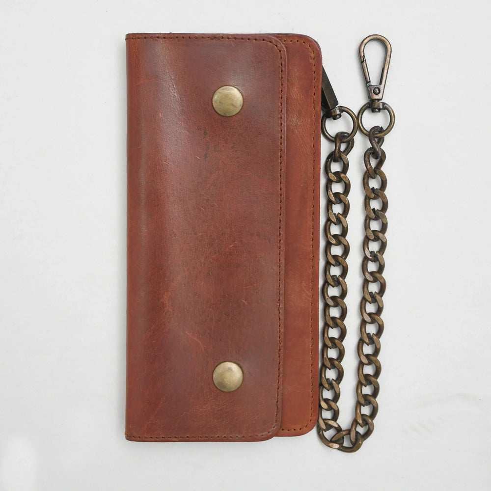 LARGE TRUCKER - Vegetable Tanned Leather Wallet Coffee