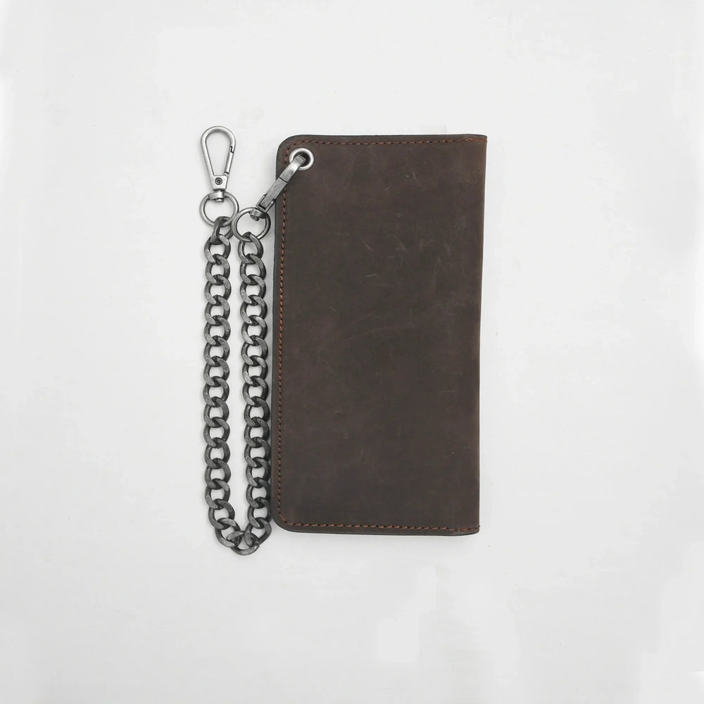 Dark Brown Small Leather Trucker Wallet