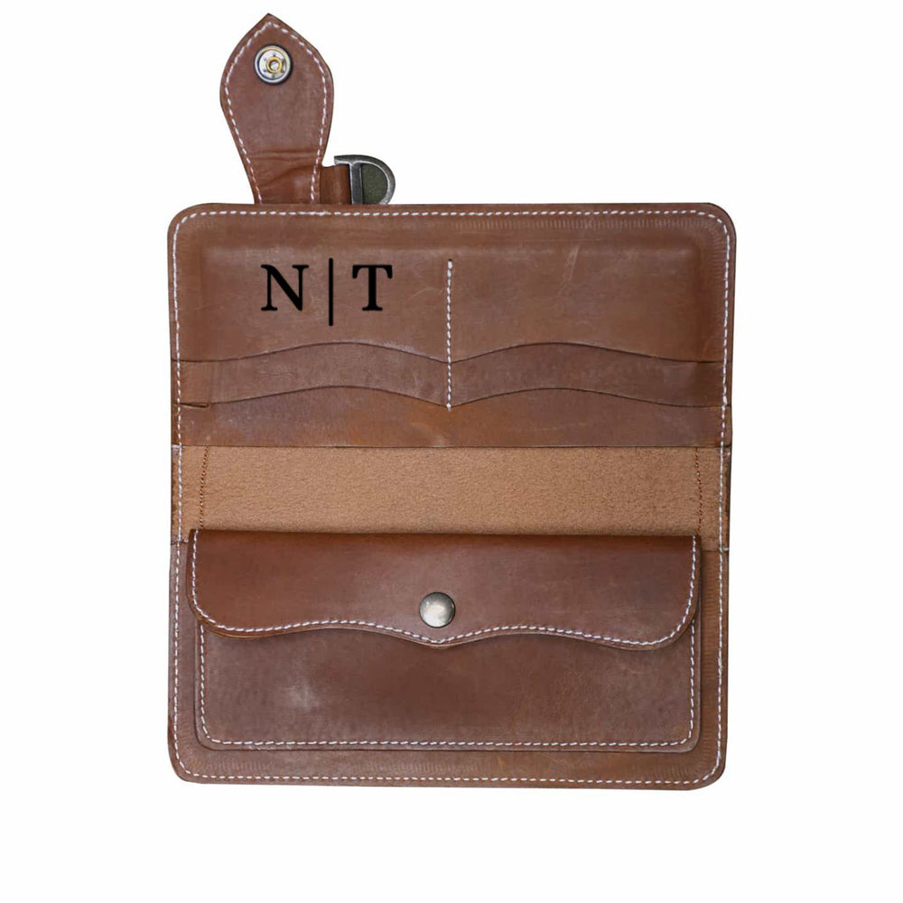 Breast Secretary Wallet Cognac Black