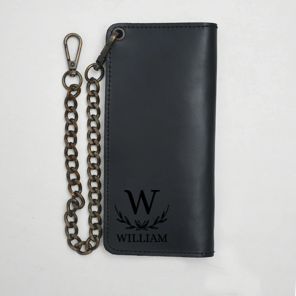 LARGE TRUCKER - Vegetable Tanned Leather Wallet Onyx Black