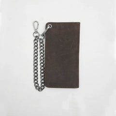 Dark Brown Small Leather Trucker Wallet