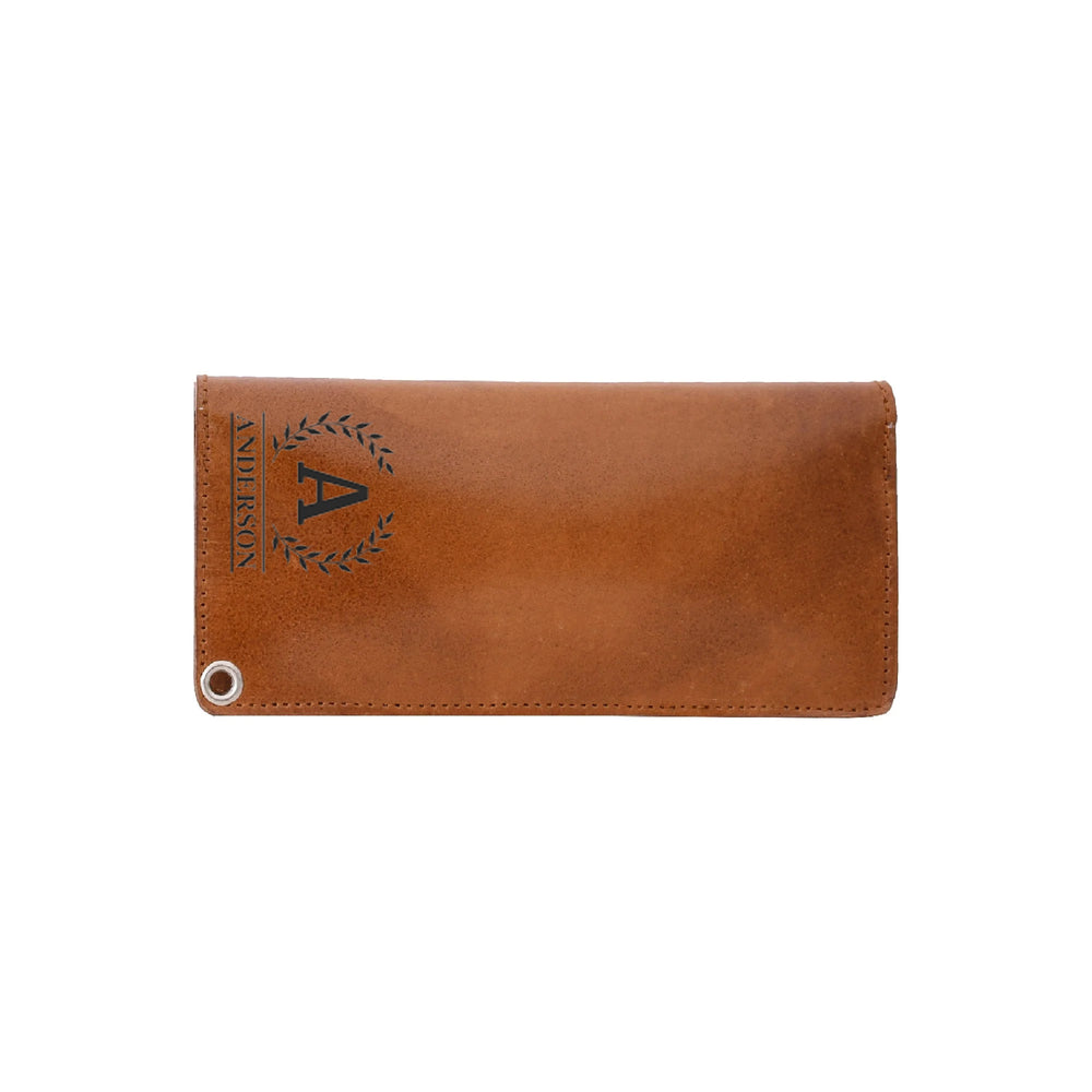 LARGE TRUCKER - Vegetable Tanned Leather Wallet Orange