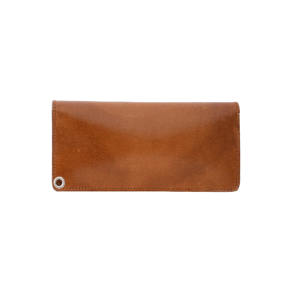 LARGE TRUCKER - Vegetable Tanned Leather Wallet Orange