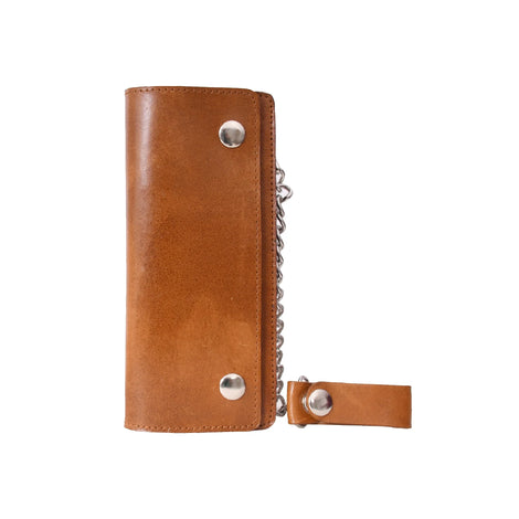 LARGE TRUCKER - Vegetable Tanned Leather Wallet Orange