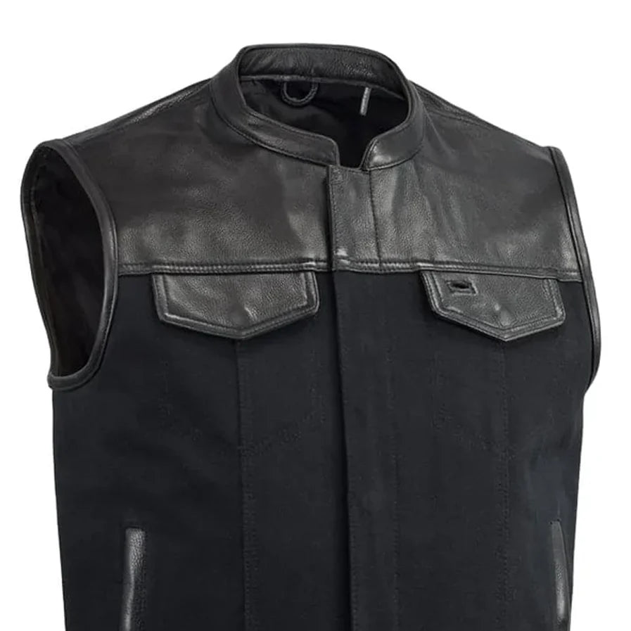 49/51 Vest Motorcycle Leather Canvas Vest