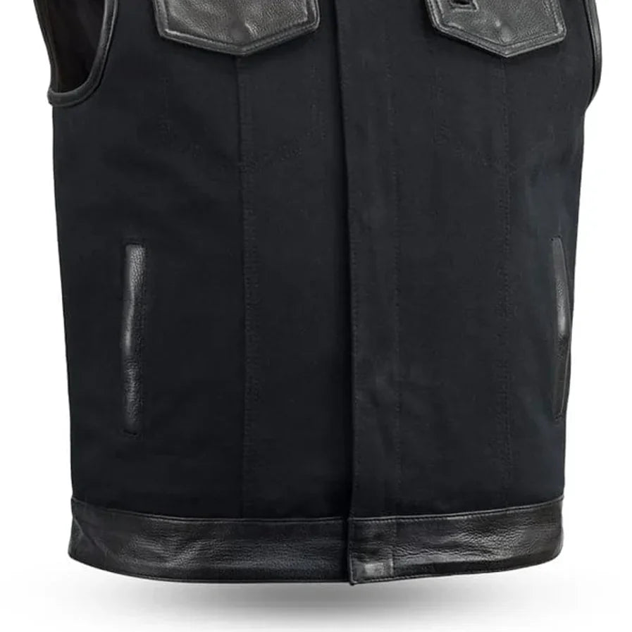 49/51 Vest Motorcycle Leather Canvas Vest