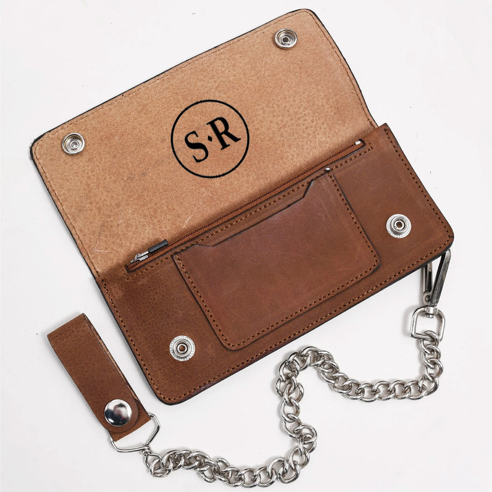 LARGE TRUCKER - Vegetable Tanned Leather Wallet Brown