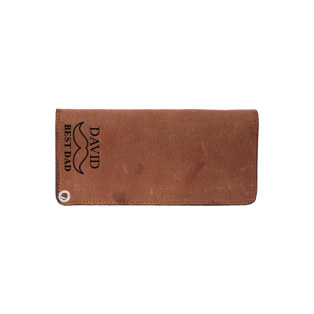 LARGE TRUCKER - Vegetable Tanned Leather Wallet Brown