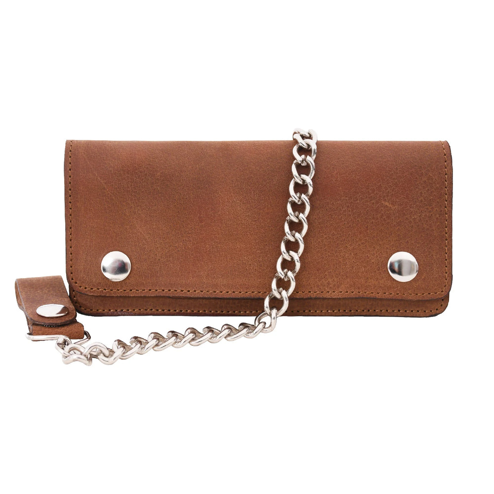LARGE TRUCKER - Vegetable Tanned Leather Wallet Brown