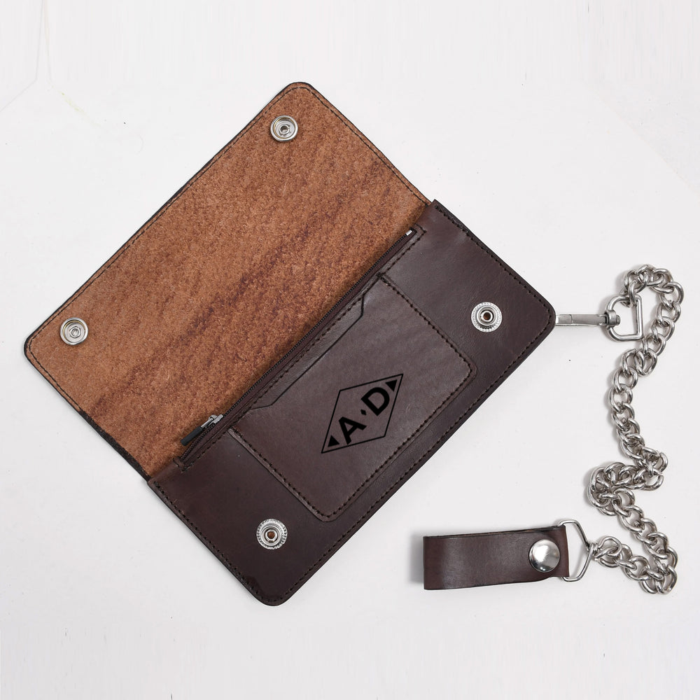 LARGE TRUCKER - Vegetable Tanned Leather Wallet Beige