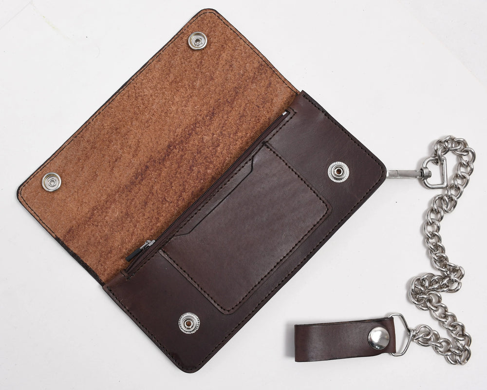 LARGE TRUCKER - Vegetable Tanned Leather Wallet Beige