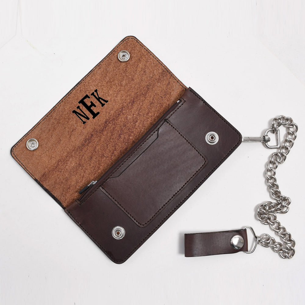 LARGE TRUCKER - Vegetable Tanned Leather Wallet Beige