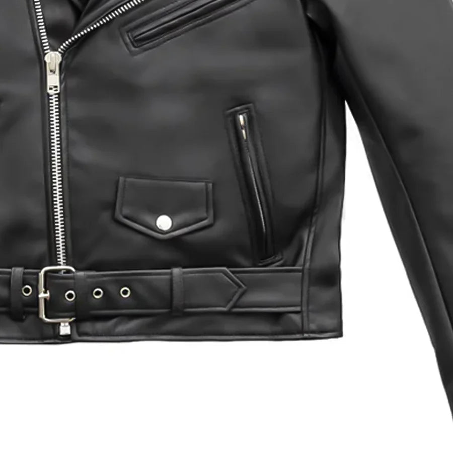 Shockwave Chic Women's Vegan Leather Motorcycle Jacket