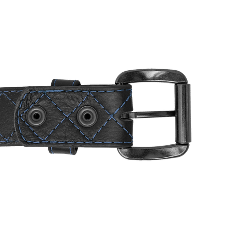 Blue Quilted Leather Belt