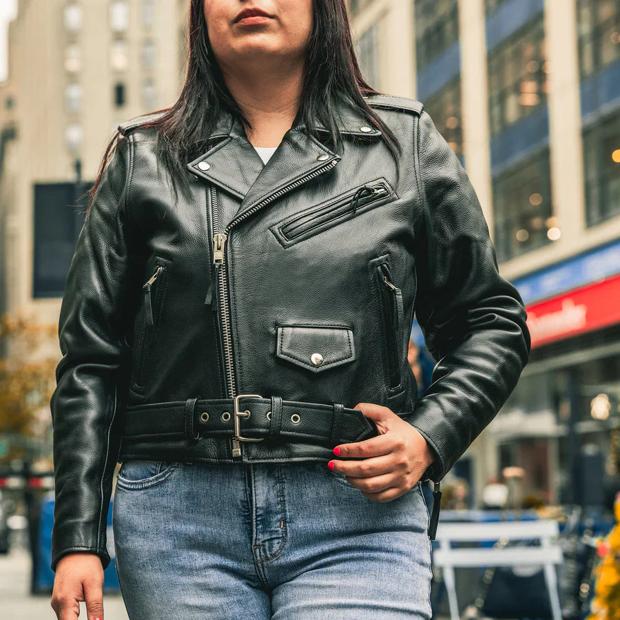 Siren Black Women's Motorcycle Leather Jacket