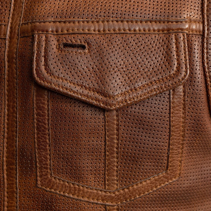 Hudson Rebel Men's Perforated Motorcycle Leather Vest