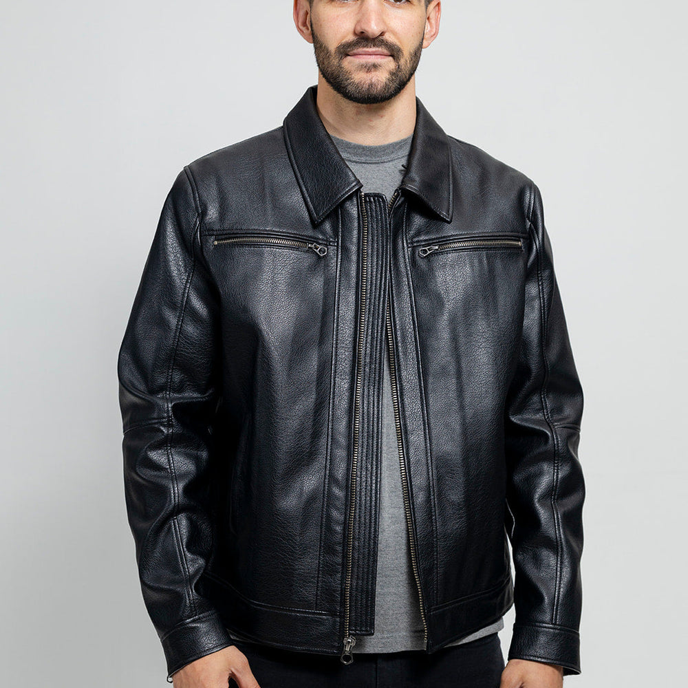 MonoEdge Men's Vegan Faux Leather Jacket