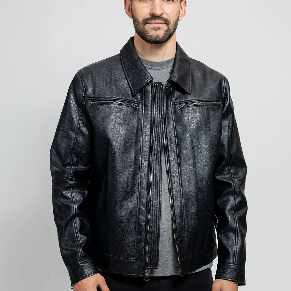 MonoEdge Men's Vegan Faux Leather Jacket