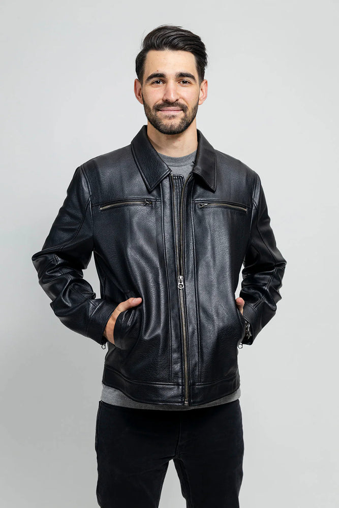 MonoEdge Men's Vegan Faux Leather Jacket
