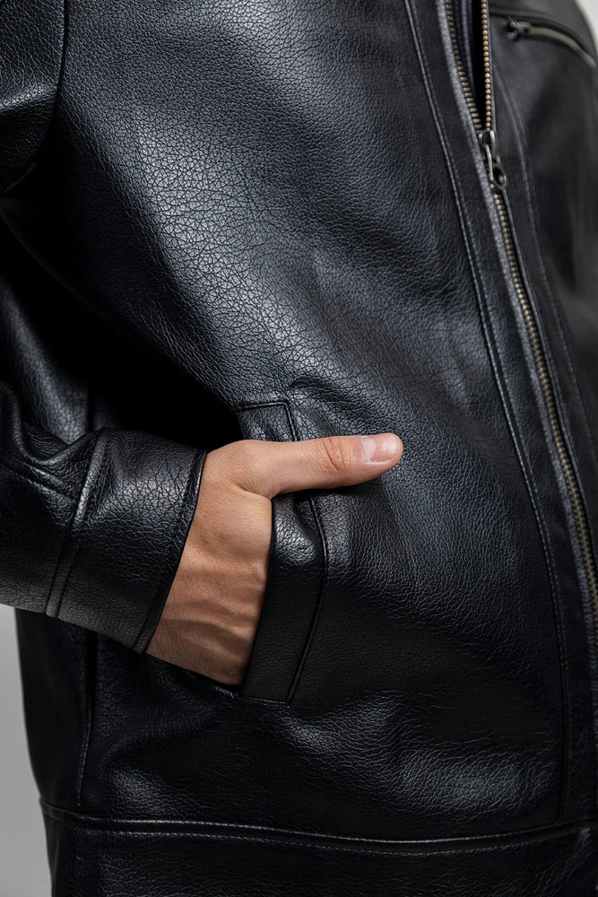 MonoEdge Men's Vegan Faux Leather Jacket