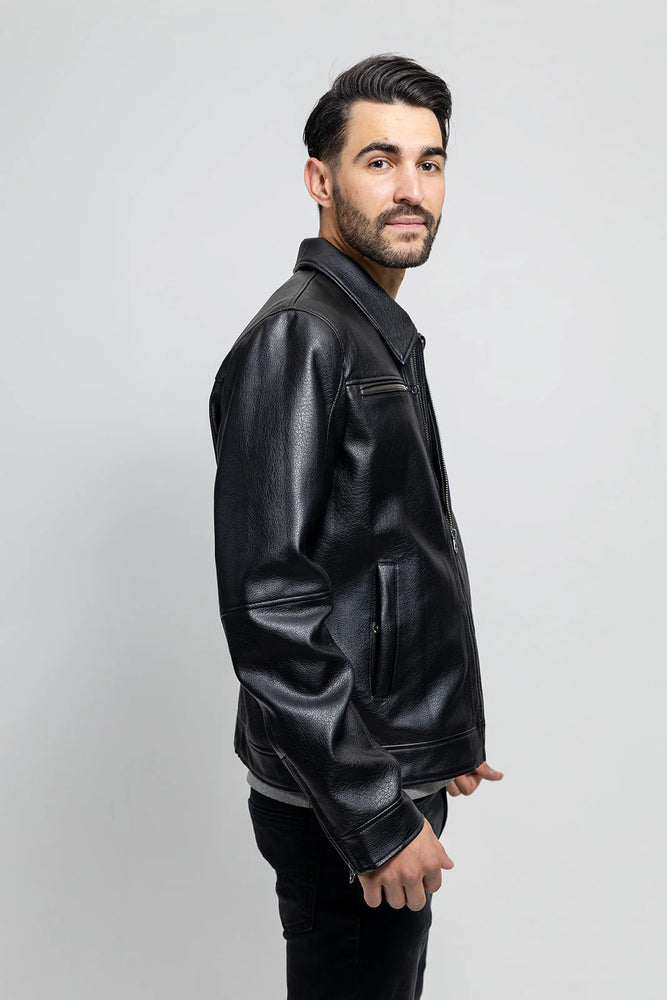 MonoEdge Men's Vegan Faux Leather Jacket