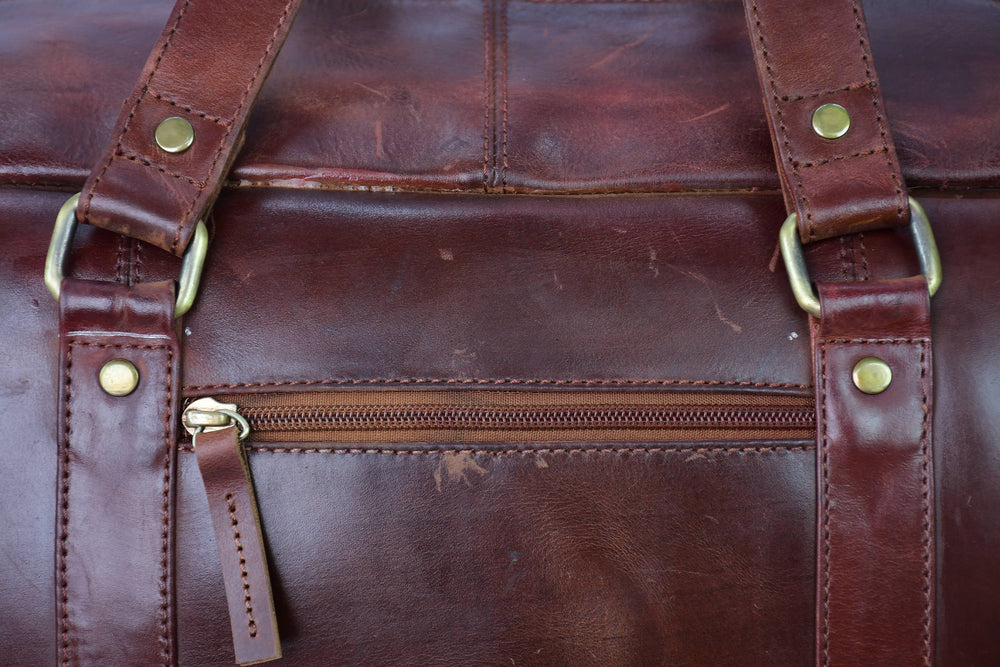 Fifth Avenue Leather Tote Bag Brown