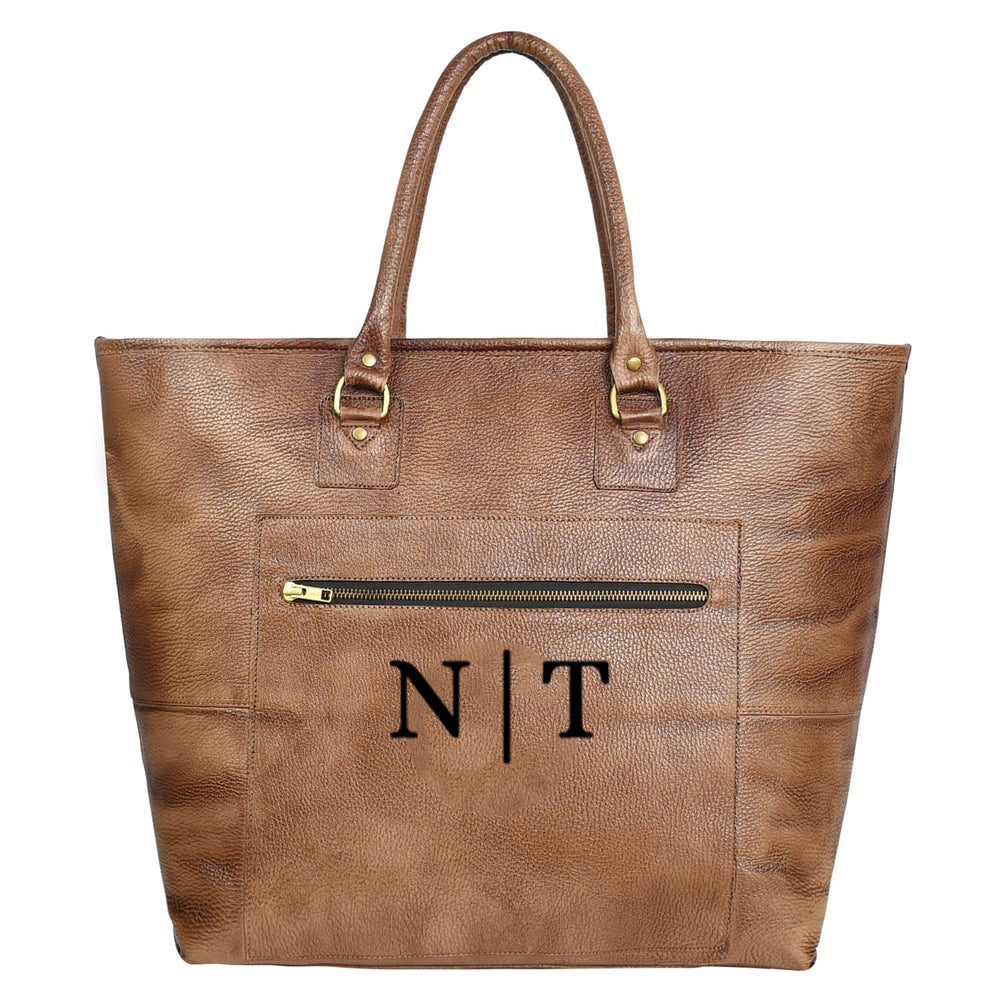 Fifth Avenue Leather Tote Bag Camel