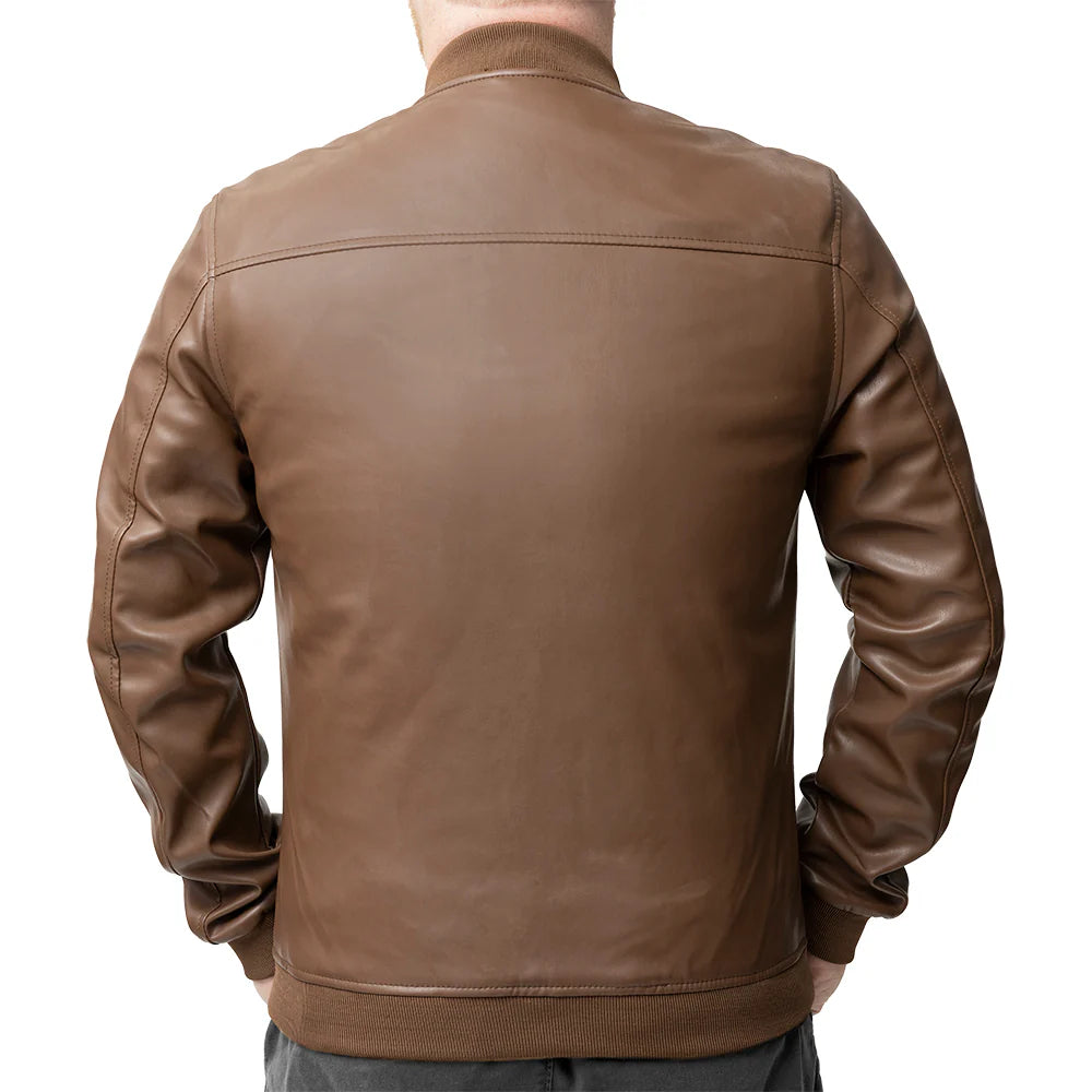 Gridline Men's Vegan Faux Leather Jacket