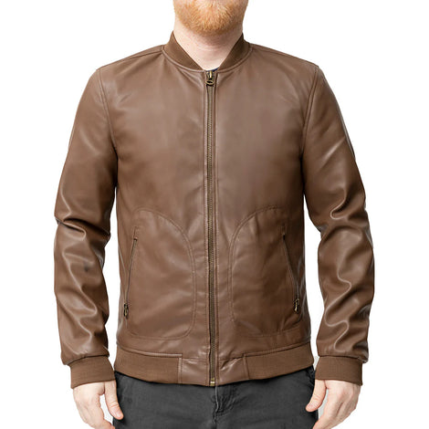 Gridline Men's Vegan Faux Leather Jacket